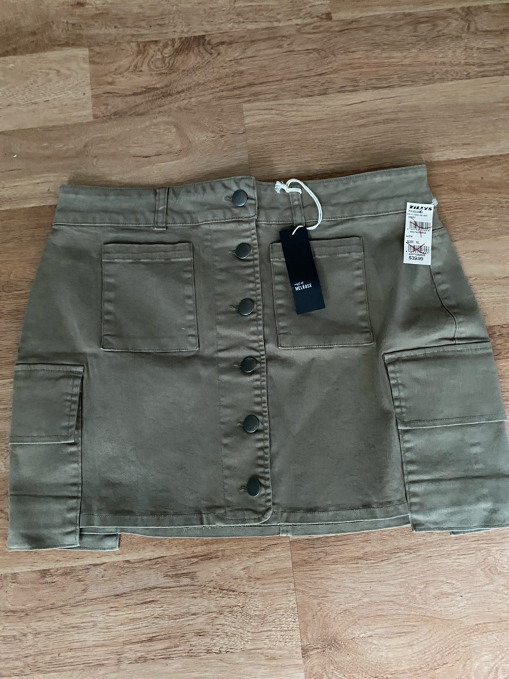 West of Melrose Button-Front Cargo Mini Skirt NWT